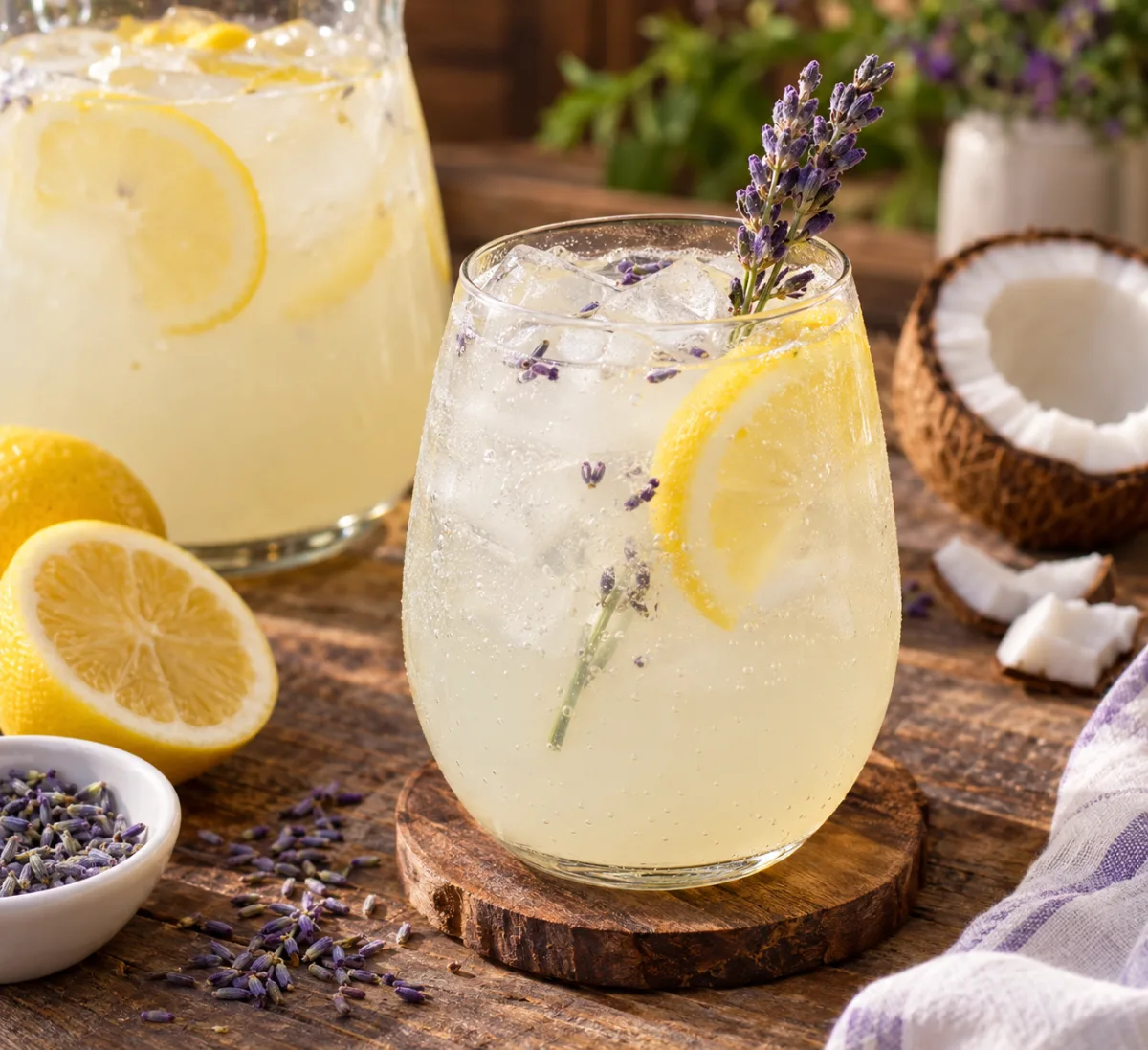 Coconut Lavender Lemonade Spritzer