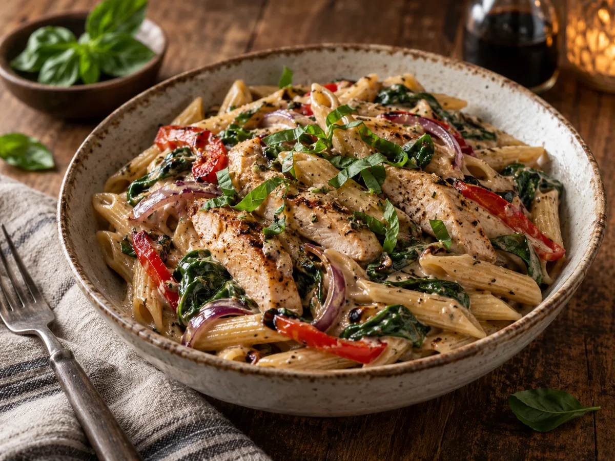 Creamy Balsamic Chicken Pasta