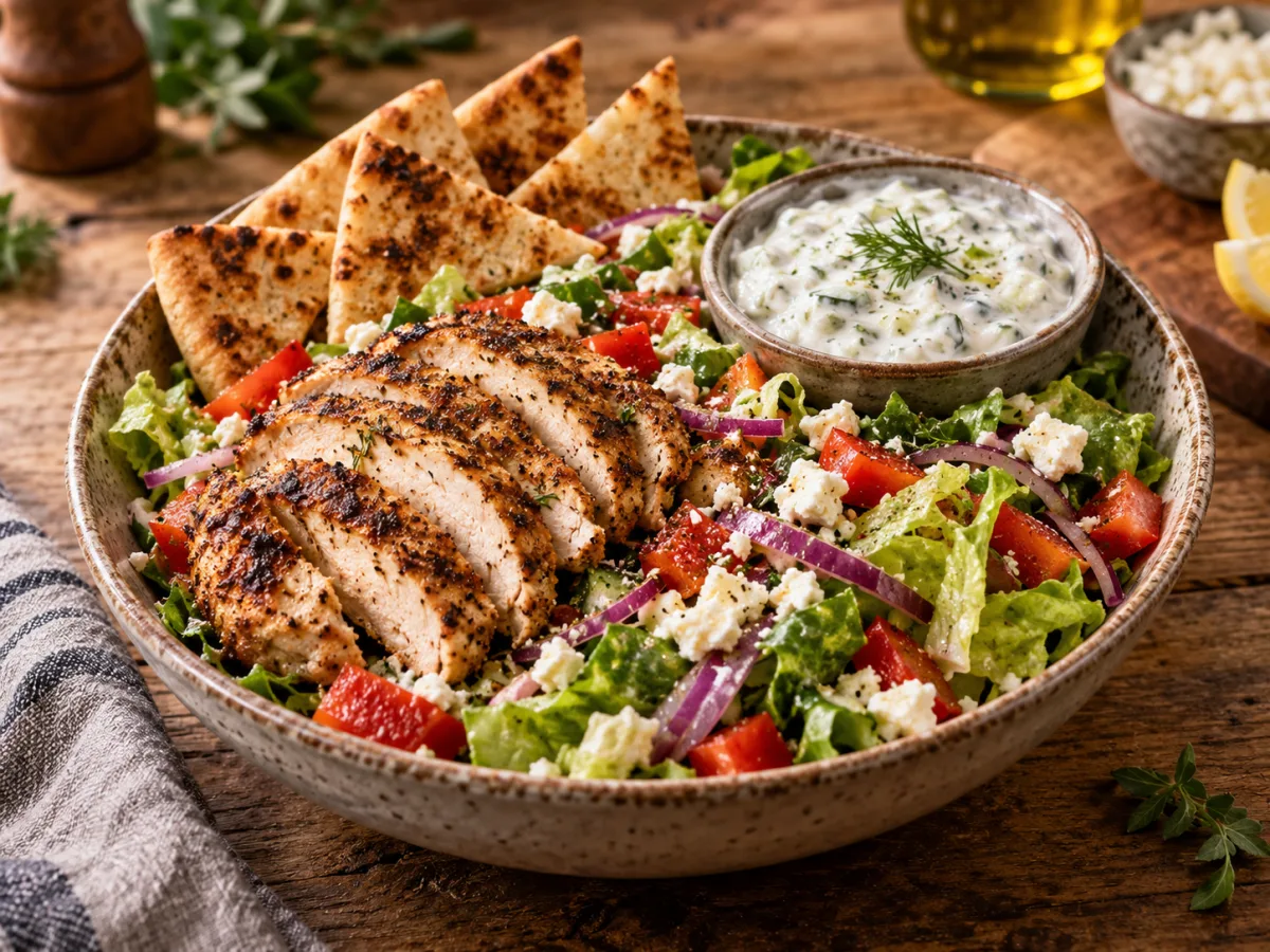 Darren’s Gyro Salad with Tzatziki