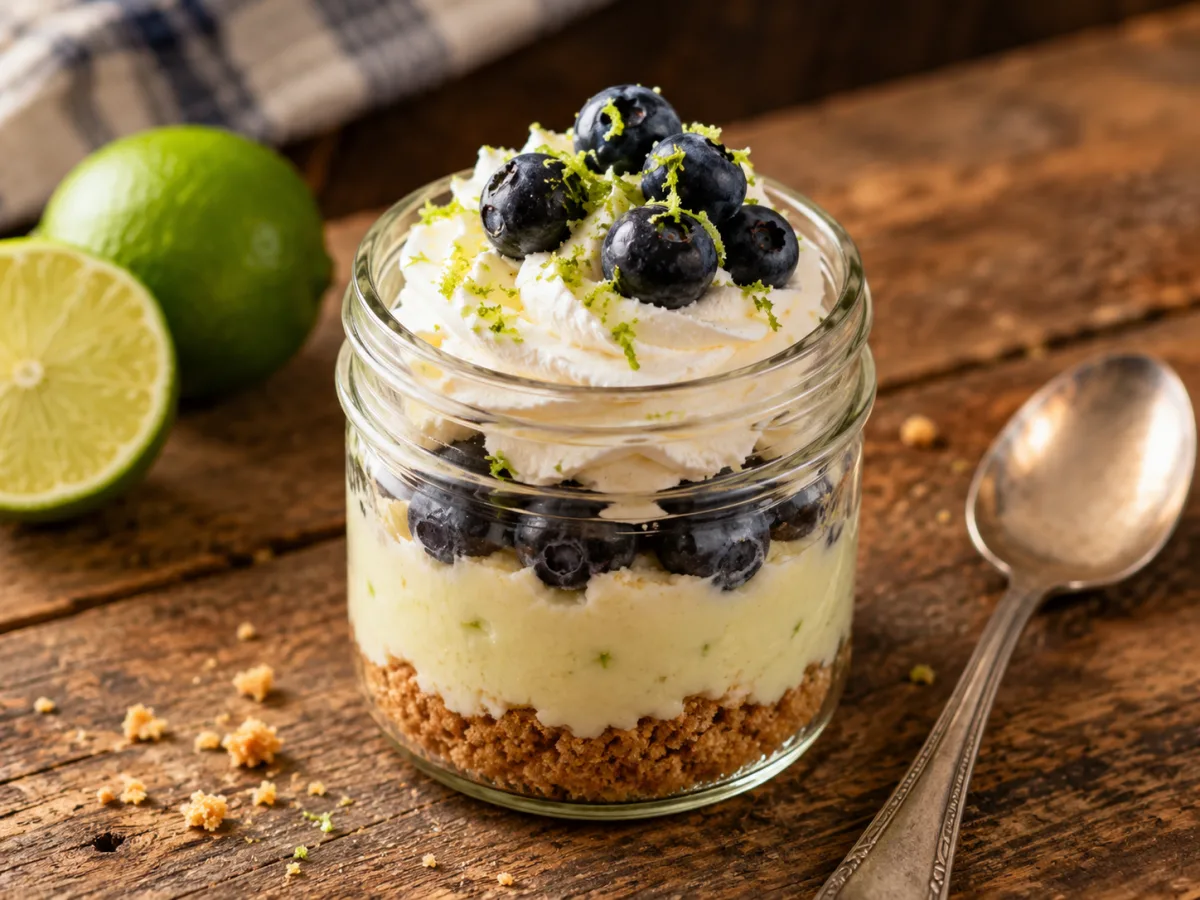 Key Lime Blueberry Pie in a Jar